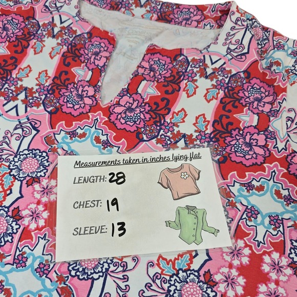 Coolibar Sun Protection Tunic Top Women M St Lucia Floral Print 3/4 Sleeve - Picture 11 of 11